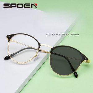 New Fashion Anti-Blue Color Glasses Male Retro Flat Glossy Female Tide Metal Flat Glasses