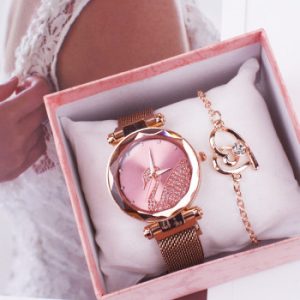 Two-Piece Wandering Ladies Drainage Micro-Commercial Magnet Iron Iron Watch Set