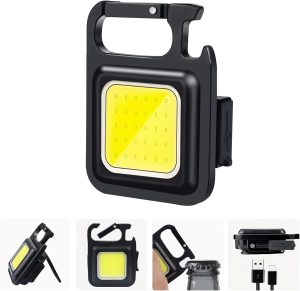 Multi-functional Outdoor Keychain Light with 800Lm COB and 3 Lighting Modes
